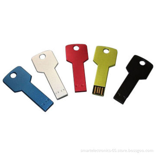 Metal key-shaped USB flash drives, 64MB-128GB flash memory capacity, free packing, printing